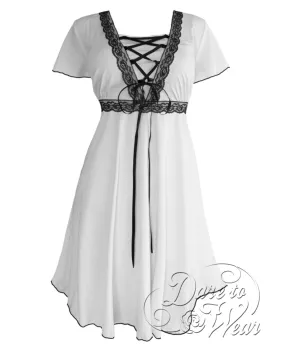 Angel Dress in White/Black