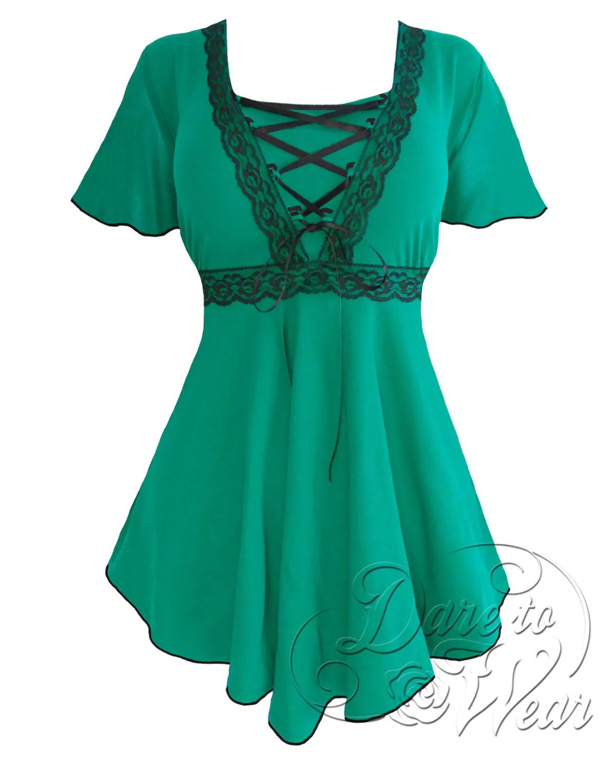 Angel Top in Emerald/Black