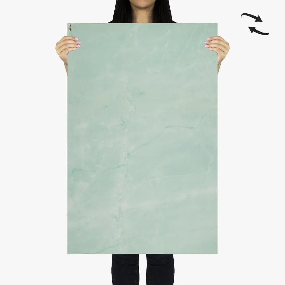 Flat Lay Instagram Backdrop - 'Mollymook' Mint Green Marble (56cm x 87cm)