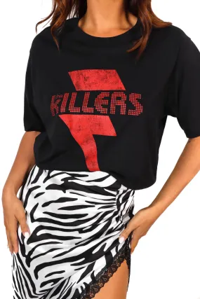 I'm With The Band - Black Red The Killers Licensed T-Shirt