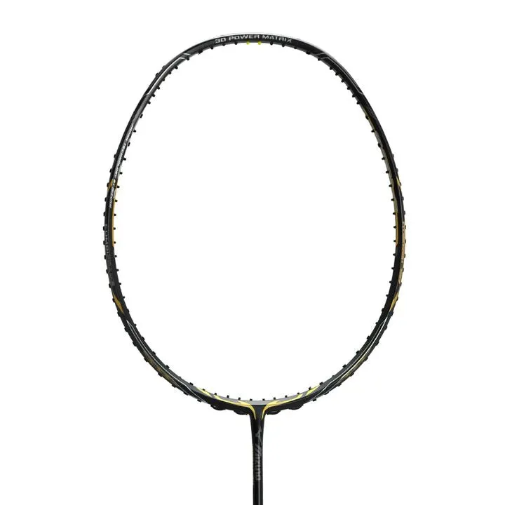 Mizuno JPX Limited Edition Attack Badminton Racket (Unstrung) - Black/Gold/Ash Grey - 3U