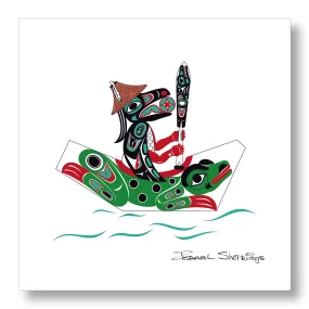 Raven & Frog Canoe - Limited Edition Formline Art Print