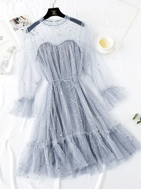 Sequined Mesh Shiny Fairy Dress