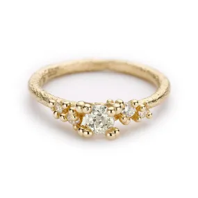 Solitaire Antique Diamond Encrusted Ring